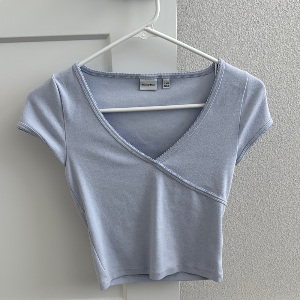 Sunday Best Aritzia Women's Light Blue Wrap Top